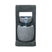 SOLARA Indoor & Outdoor Water Fountain - Resin Cascading Waterfall, UV-Resistant, Waterproof, Elegant Geometric Design for Tranquil Atmosphere