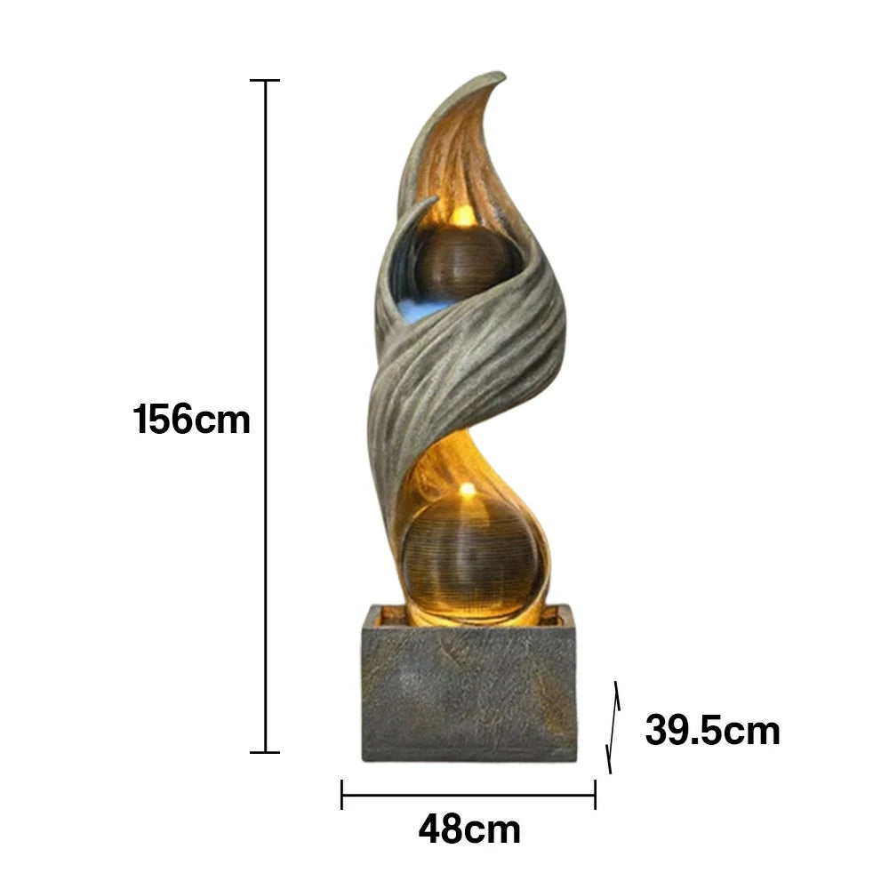 SOLARA Resin Outdoor Fountain - Cascading Waterfall, UV-Resistant, Waterproof, Elegant Design for Gardens and Patios