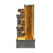 SOLARA Decorative Water Fountain - Resin Waterfall, UV-Resistant, Durable, Elegant Design for Outdoor and Indoor Spaces