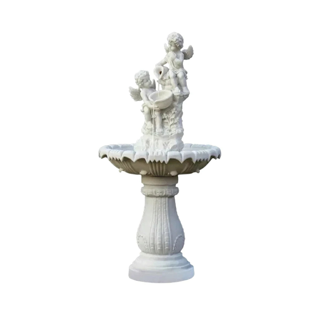 SOLARA Natural Sandstone Outdoor Fountain, Built‑In Circulation Pump, Hand‑Polished Texture, Garden Water Feature