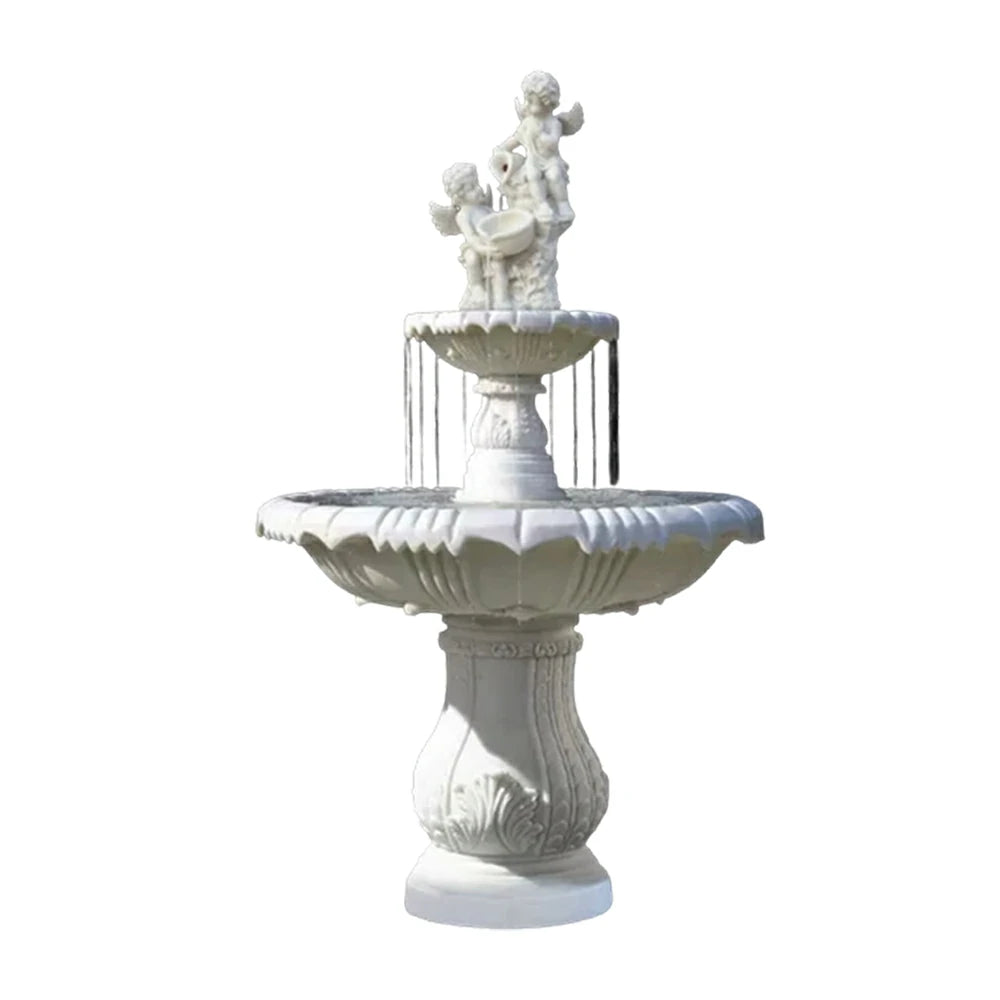 SOLARA Natural Sandstone Outdoor Fountain, Continuous Flow Pump, Natural Stone Grain, Tranquil Garden Feature