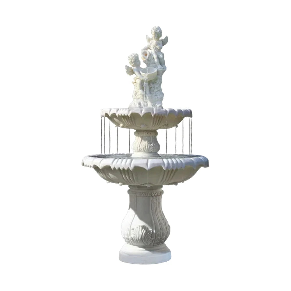 SOLARA Natural Sandstone Outdoor Fountain, Built‑In Pump, Smooth Sandstone Finish, Elegant Water Feature