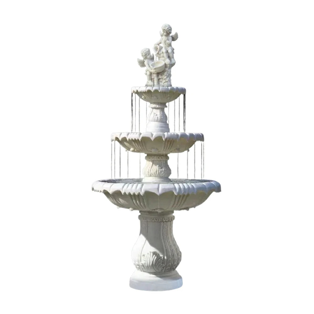 SOLARA Natural Sandstone Outdoor Fountain, Hand‑Polished Texture, Continuous Water Flow, Garden Centrepiece