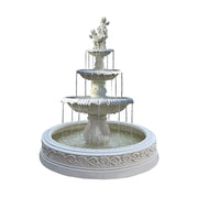 SOLARA Natural Sandstone Outdoor Fountain with 1.7m Fish Pond, Hand‑Polished Texture, Continuous Water Flow, Garden Centrepiece