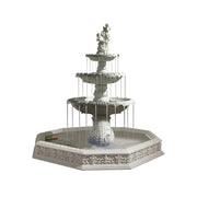 SOLARA Natural Sandstone Outdoor Fountain with 1.9m Fish Pond, Hand‑Polished Texture, Continuous Water Flow, Garden Centrepiece