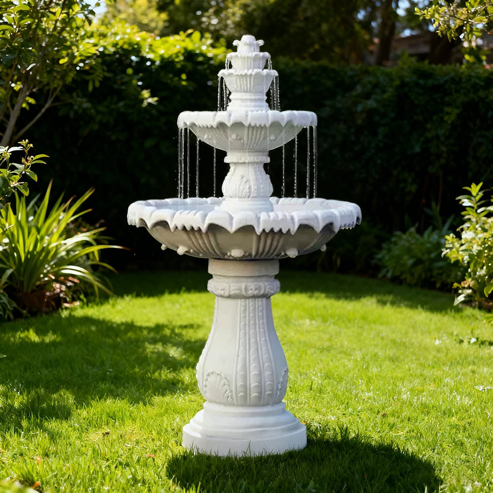 SOLARA Natural Sandstone Outdoor Fountain, Circulation Pump Included, Smooth Polished Stone, Premium Water Feature