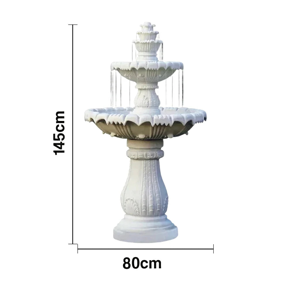SOLARA Natural Sandstone Outdoor Fountain, Circulation Pump Included, Smooth Polished Stone, Premium Water Feature