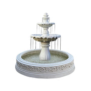 SOLARA Natural Sandstone Outdoor Fountain with 1.7m Fish Pond, Circulation Pump Included, Smooth Polished Stone, Premium Water Feature