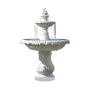 SOLARA Natural Sandstone Outdoor Fountain, Carved Stone Detail, Built‑In Circulation, Outdoor Garden Feature