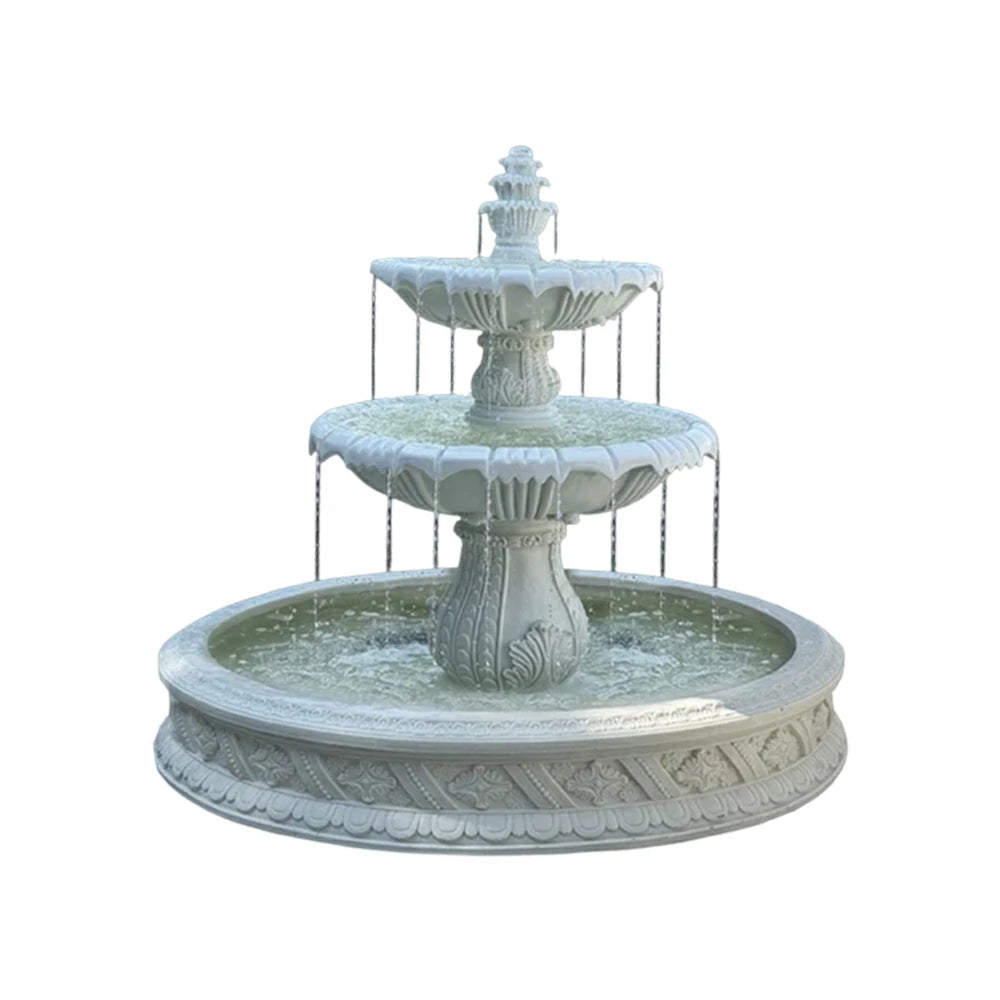 SOLARA Natural Sandstone Outdoor Fountain with 1.5m Fish Pond, Natural Sandstone Texture, Hand‑Polished Finish, Peaceful Water Feature