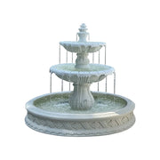 SOLARA Natural Sandstone Outdoor Fountain with 1.5m Fish Pond, Natural Sandstone Texture, Hand‑Polished Finish, Peaceful Water Feature