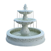 SOLARA Natural Sandstone Outdoor Fountain with 1.7m Fish Pond, Natural Sandstone Texture, Hand‑Polished Finish, Peaceful Water Feature