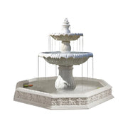 SOLARA Natural Sandstone Outdoor Fountain with 1.9m Fish Pond, Natural Sandstone Texture, Hand‑Polished Finish, Peaceful Water Feature