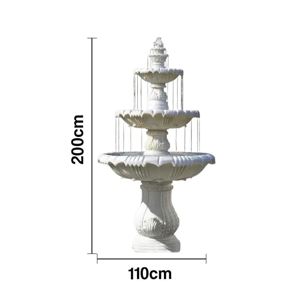 SOLARA Natural Sandstone Outdoor Fountain, Built‑In Circulation Pump, Smooth Stone Texture, Outdoor Pond & Fountain Feature