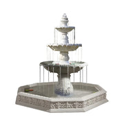 SOLARA Natural Sandstone Outdoor Fountain with 1.9m Fish Pond, Built‑In Circulation Pump, Smooth Stone Texture, Outdoor Pond & Fountain Feature