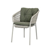 SOLARA Outdoor Woven Rope Chair - High-Density Cushion, Aviation-Grade Aluminium Frame, Waterproof UV-Resistant Patio Seating - Grey