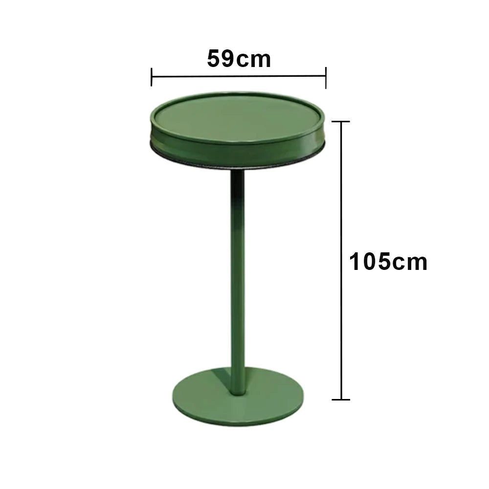 SOLARA 95/105cm Outdoor Bar Table - Industrial Oil Drum Style Design, Heavy-Duty Metal Base, Space-Saving Patio Balcony Cafe Bistro Table