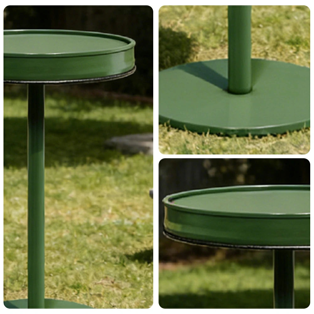 SOLARA 95/105cm Outdoor Bar Table - Industrial Oil Drum Style Design, Heavy-Duty Metal Base, Space-Saving Patio Balcony Cafe Bistro Table