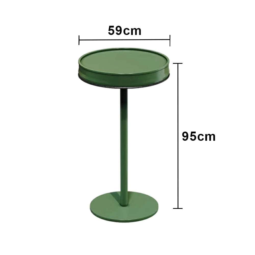 SOLARA 95/105cm Outdoor Bar Table - Industrial Oil Drum Style Design, Heavy-Duty Metal Base, Space-Saving Patio Balcony Cafe Bistro Table