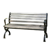 SOLARA Outdoor Bench with Backrest - Durable Wooden 150cm Garden Seating, Reinforced Structure for Patio & Courtyard Use - Grey