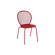 SOLARA Outdoor Dining Chair Weather-Resistant Rust-Resistant Metal Frame Easy-Clean Design with Rounded Safety Edges - Red