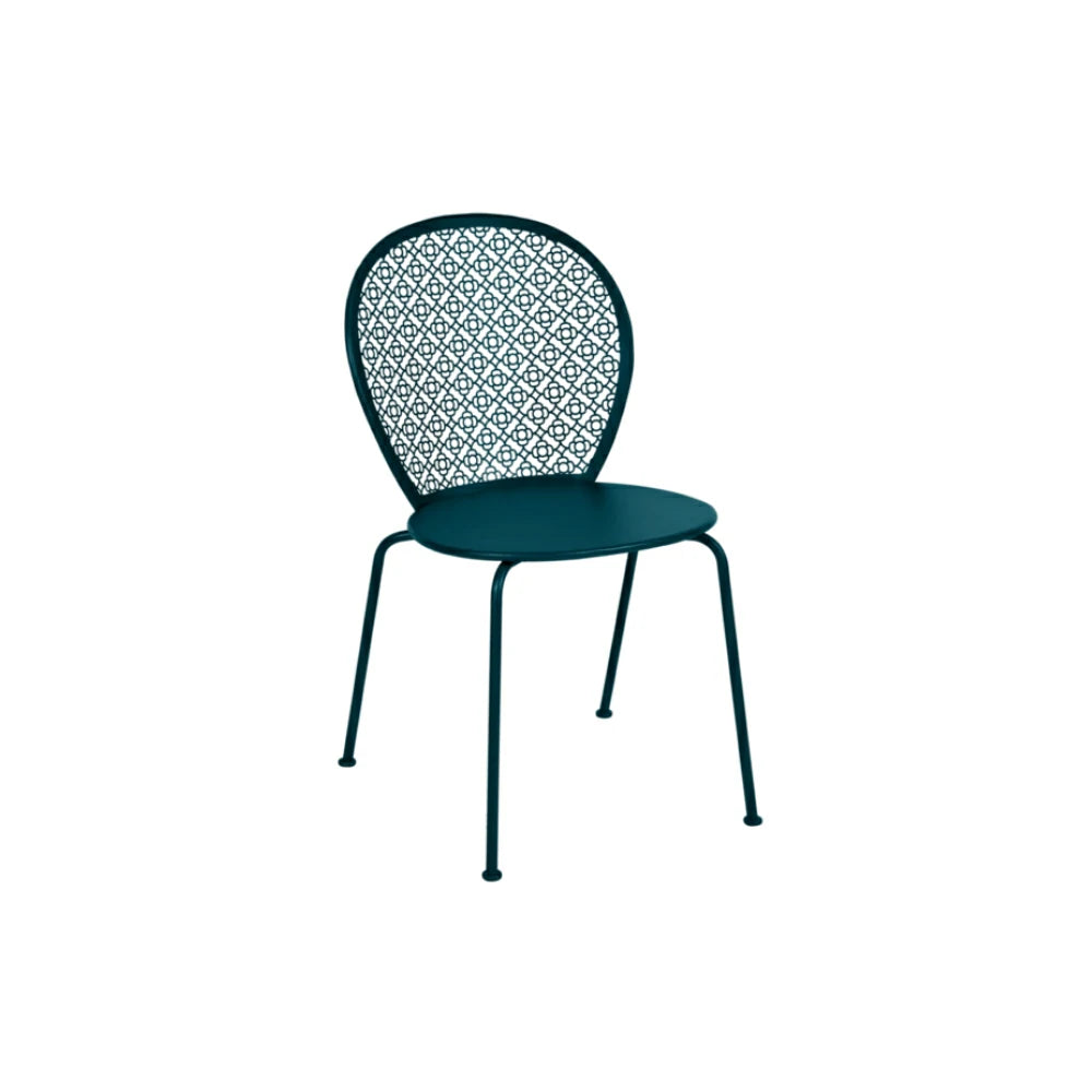 SOLARA Outdoor Dining Chair Weather-Resistant Rust-Resistant Metal Frame Easy-Clean Design with Rounded Safety Edges - Blue