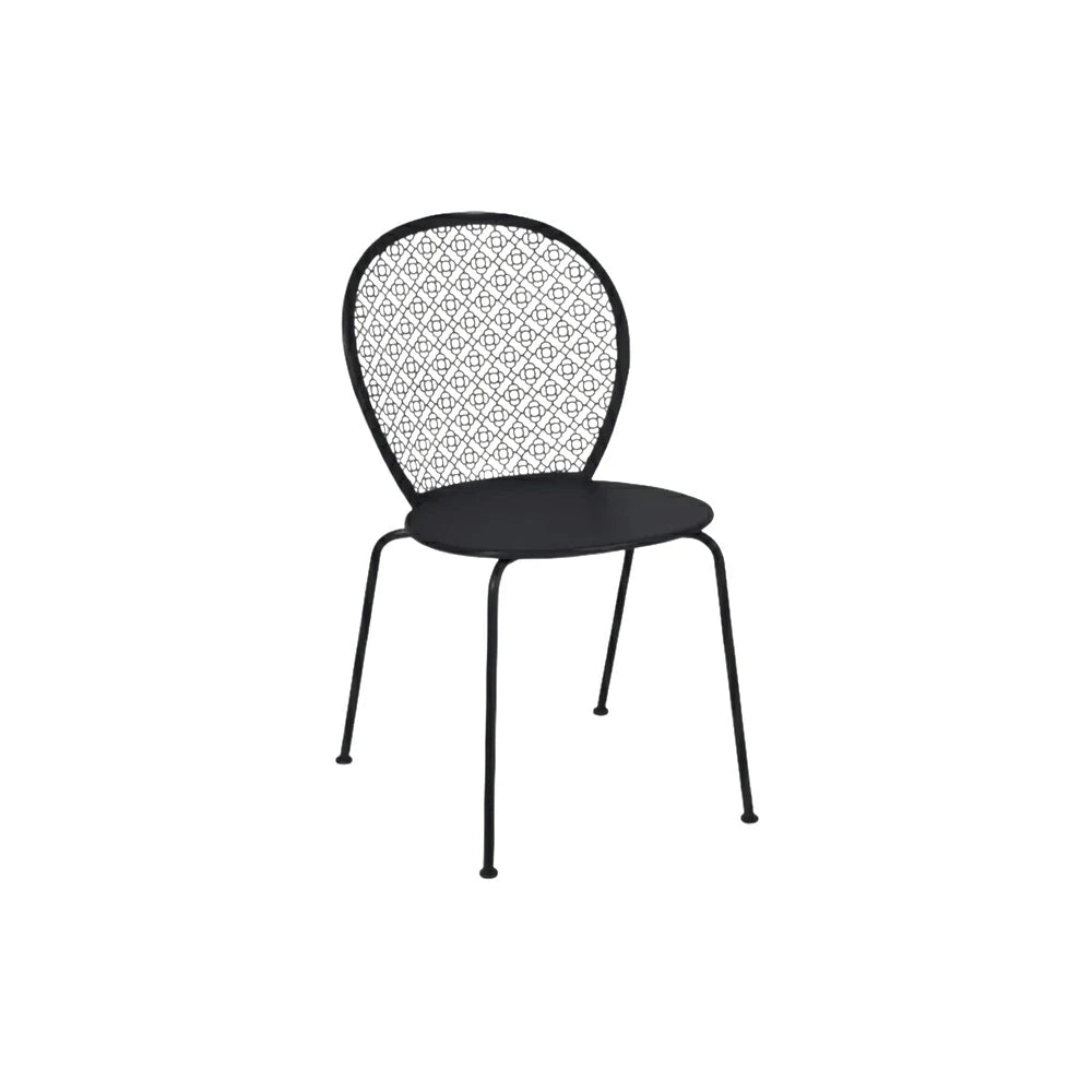 SOLARA Outdoor Dining Chair Weather-Resistant Rust-Resistant Metal Frame Easy-Clean Design with Rounded Safety Edges - Black