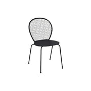 SOLARA Outdoor Dining Chair Weather-Resistant Rust-Resistant Metal Frame Easy-Clean Design with Rounded Safety Edges - Black