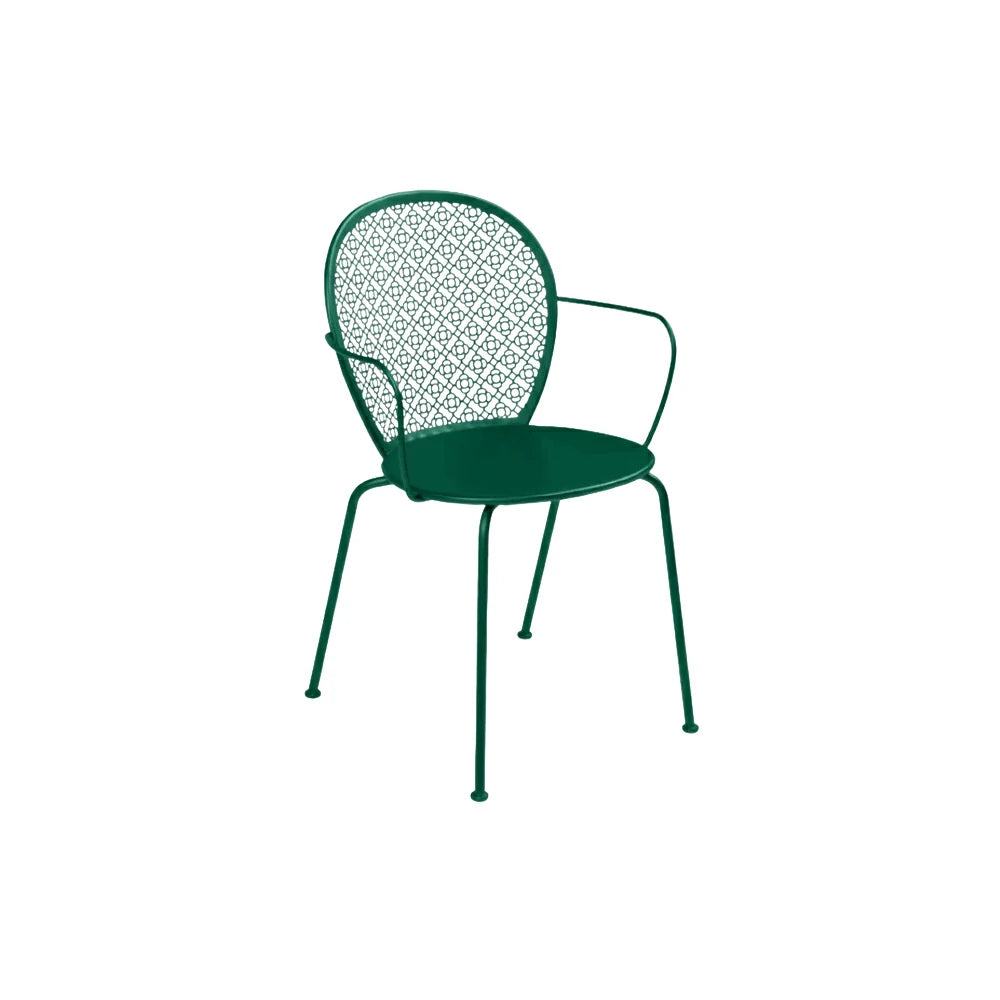 SOLARA Outdoor Dining Chair Weather-Resistant Rust-Resistant Metal Frame Easy-Clean Design with Rounded Safety Edges - Green