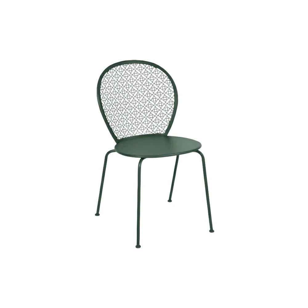 SOLARA Outdoor Dining Chair Weather-Resistant Rust-Resistant Metal Frame Easy-Clean Design with Rounded Safety Edges - Green