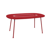 SOLARA Outdoor Table Weather-Resistant Rust-Resistant Metal Frame Easy-Clean Design with Rounded Safety Edges - Red