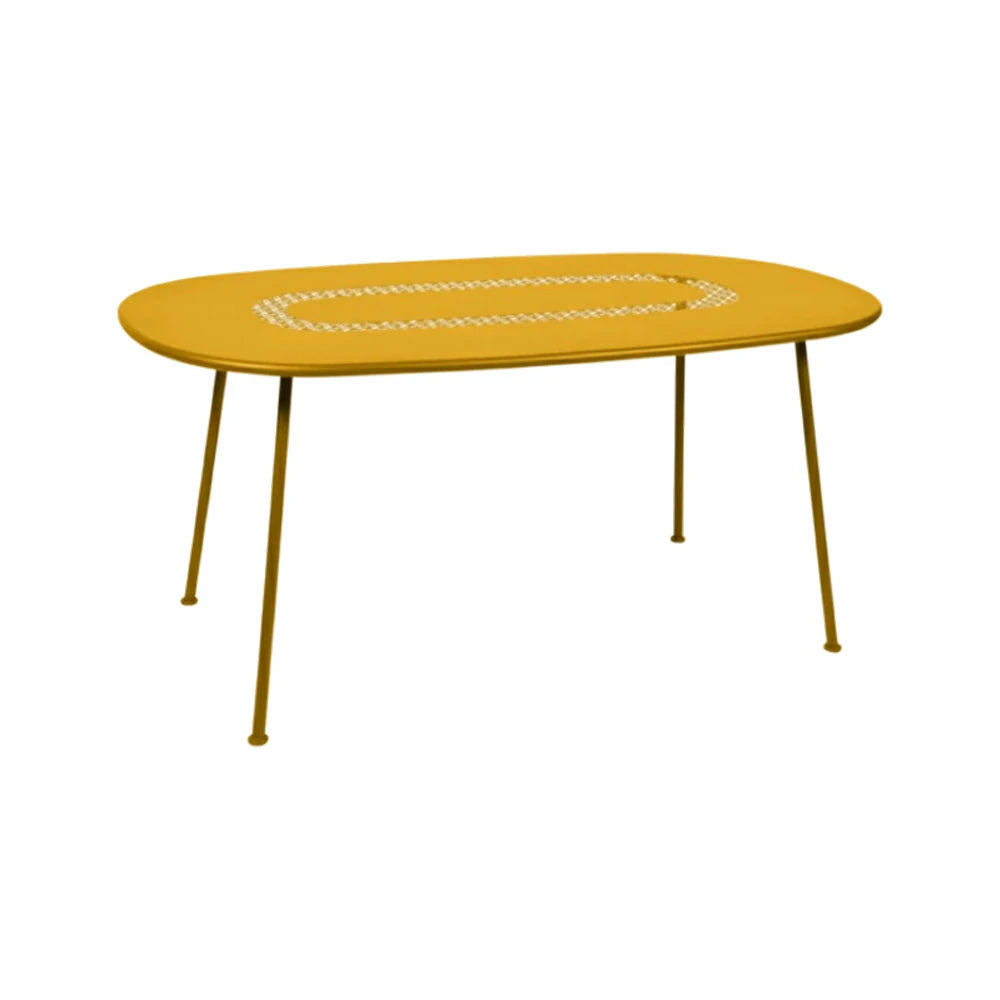 SOLARA Outdoor Table Weather-Resistant Rust-Resistant Metal Frame Easy-Clean Design with Rounded Safety Edges - Yellow