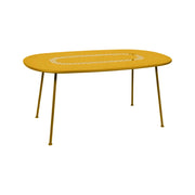 SOLARA Outdoor Table Weather-Resistant Rust-Resistant Metal Frame Easy-Clean Design with Rounded Safety Edges - Yellow