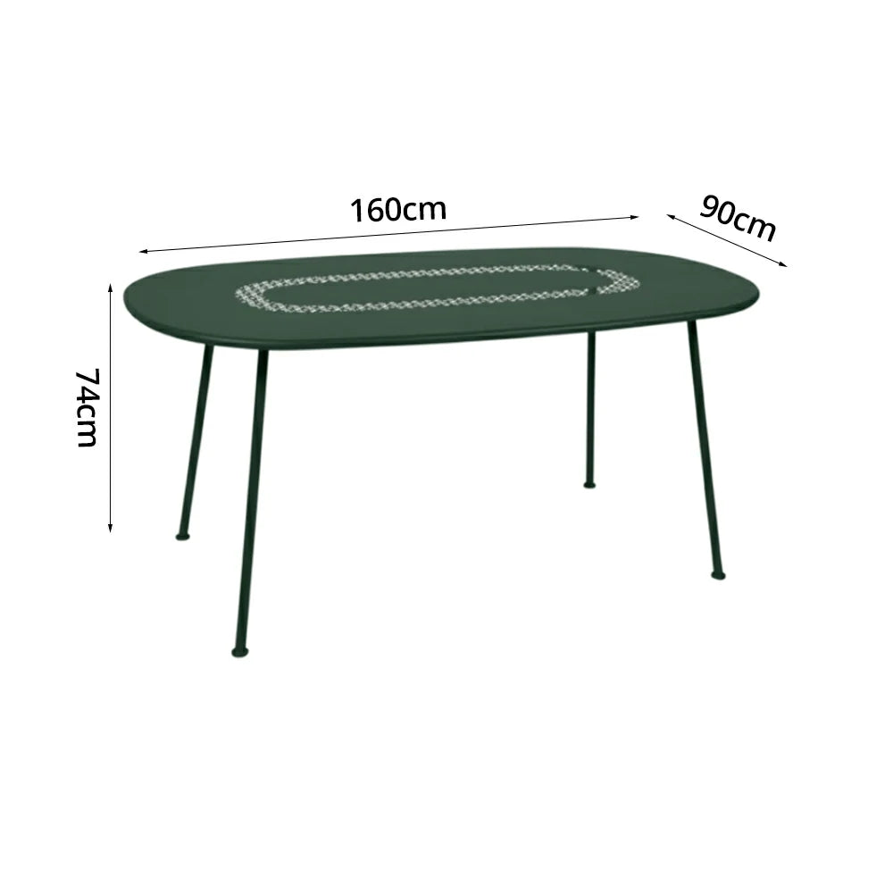 SOLARA Outdoor Table Weather-Resistant Rust-Resistant Metal Frame Easy-Clean Design with Rounded Safety Edges - Green