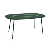 SOLARA Outdoor Table Weather-Resistant Rust-Resistant Metal Frame Easy-Clean Design with Rounded Safety Edges - Green