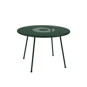 SOLARA Outdoor Round Table Weather-Resistant Rust-Resistant Metal Frame Easy-Clean Design with Rounded Safety Edges - Green