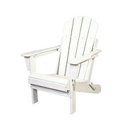 SOLARA Chair - Folding Outdoor Lounge Chair, Weather-Resistant HDPE Material, Classic Patio Garden Seating - White