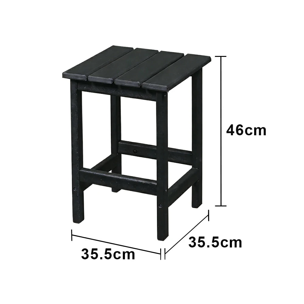 SOLARA Chair - Folding Outdoor Lounge Chair, Weather-Resistant HDPE Material, Classic Patio Garden Seating - Black