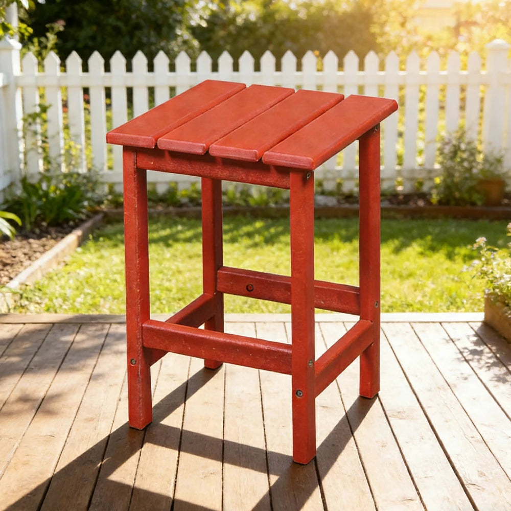 SOLARA Chair - Folding Outdoor Lounge Chair, Weather-Resistant HDPE Material, Classic Patio Garden Seating - Red