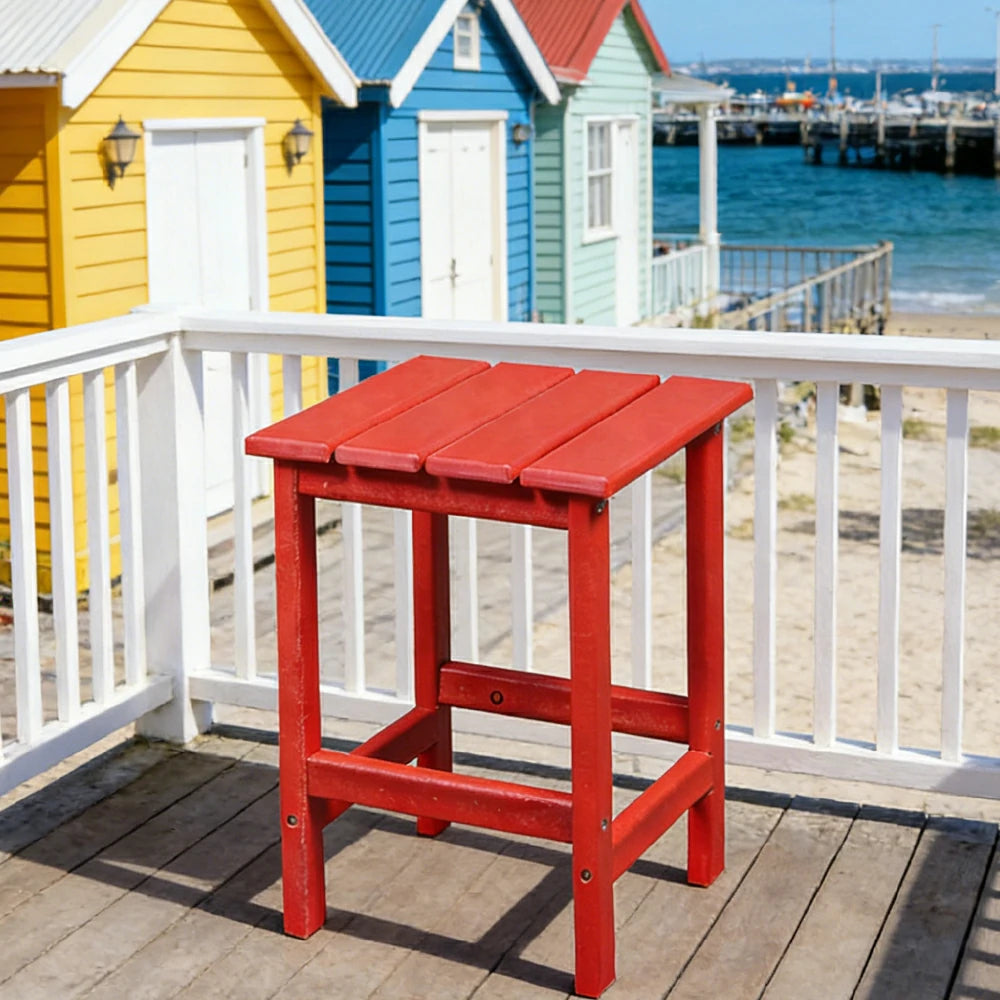 SOLARA Chair - Folding Outdoor Lounge Chair, Weather-Resistant HDPE Material, Classic Patio Garden Seating - Red