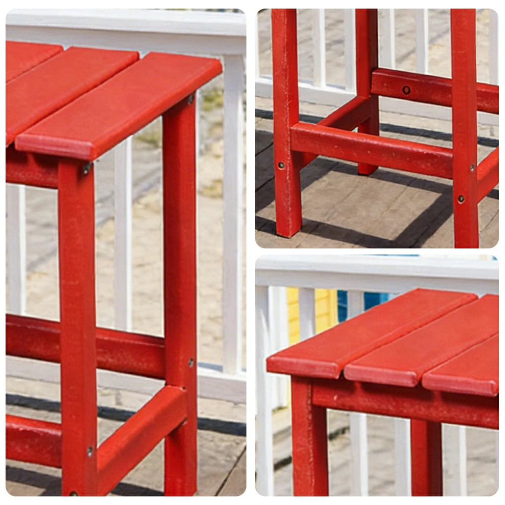 SOLARA Chair - Folding Outdoor Lounge Chair, Weather-Resistant HDPE Material, Classic Patio Garden Seating - Red