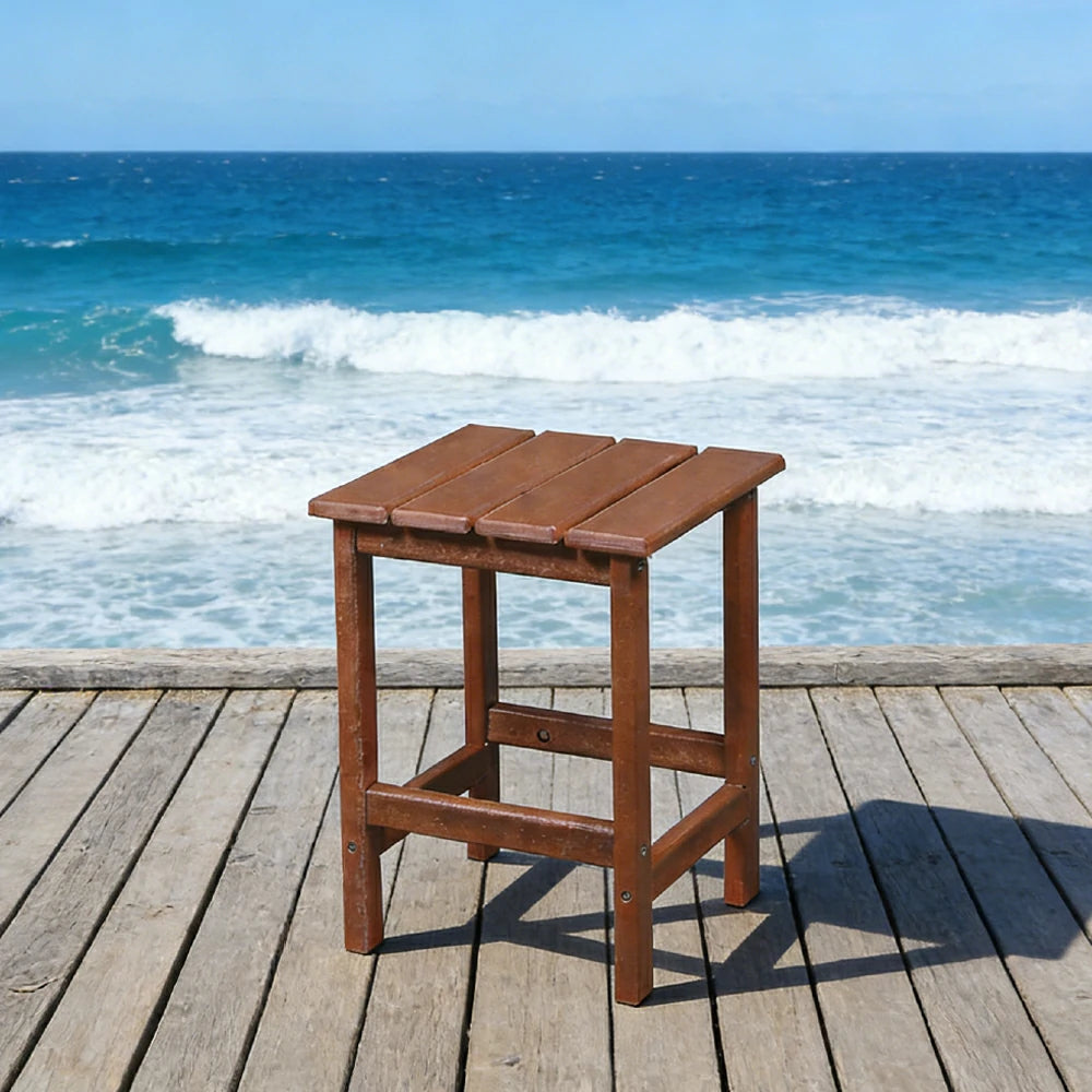 SOLARA Chair - Folding Outdoor Lounge Chair, Weather-Resistant HDPE Material, Classic Patio Garden Seating - Coffee