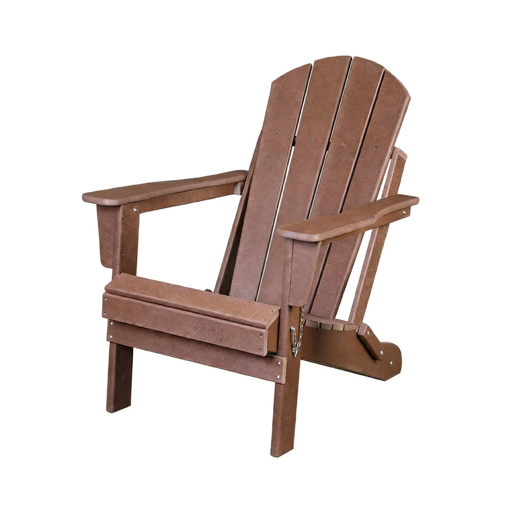 SOLARA Chair - Folding Outdoor Lounge Chair, Weather-Resistant HDPE Material, Classic Patio Garden Seating - Coffee