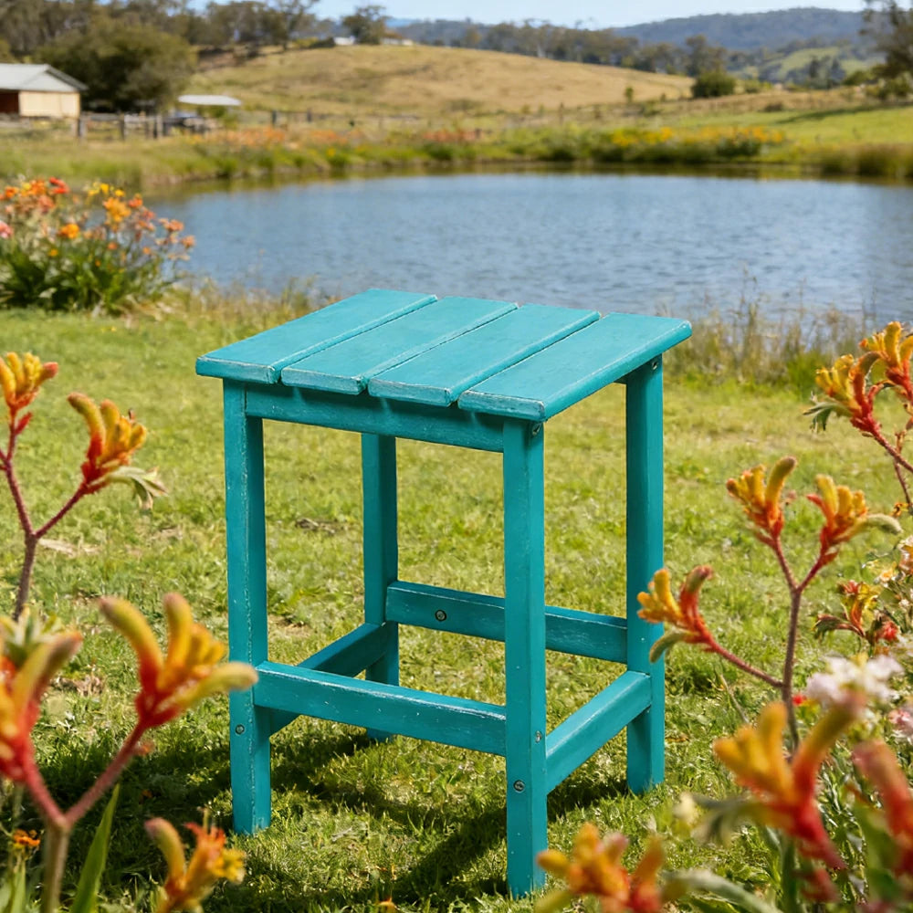 SOLARA Chair - Folding Outdoor Lounge Chair, Weather-Resistant HDPE Material, Classic Patio Garden Seating - Lighte Blue