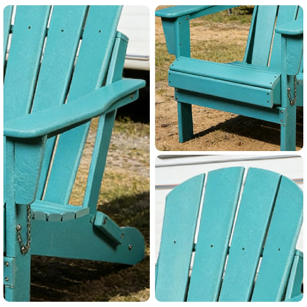 SOLARA Chair - Folding Outdoor Lounge Chair, Weather-Resistant HDPE Material, Classic Patio Garden Seating - Lighte Blue