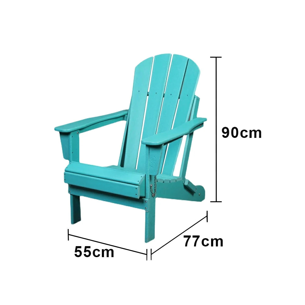 SOLARA Chair - Folding Outdoor Lounge Chair, Weather-Resistant HDPE Material, Classic Patio Garden Seating - Lighte Blue