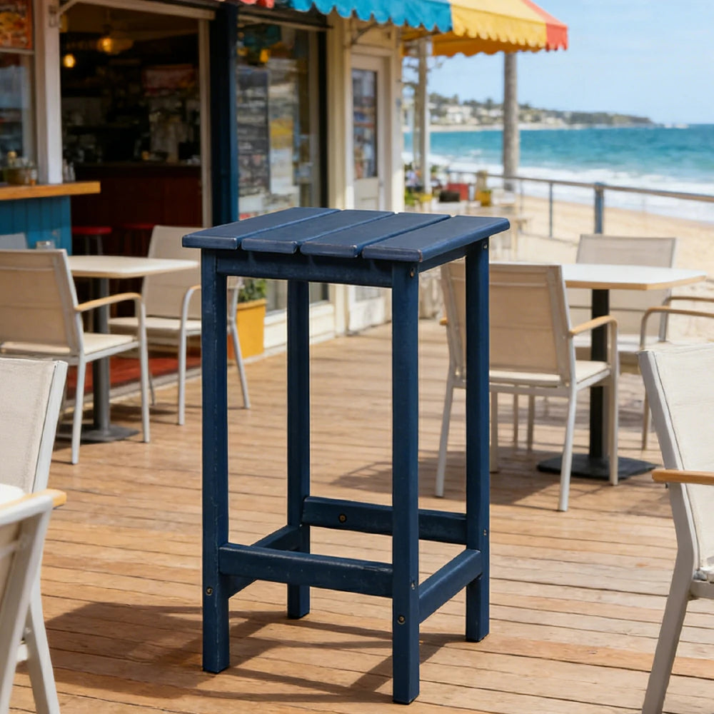 SOLARA Chair - Folding Outdoor Lounge Chair, Weather-Resistant HDPE Material, Classic Patio Garden Seating - Blue