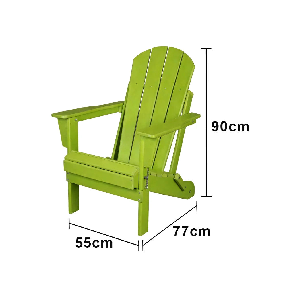 SOLARA Chair - Folding Outdoor Lounge Chair, Weather-Resistant HDPE Material, Classic Patio Garden Seating - Green