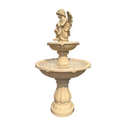 SOLARA Solar-Powered Fountain - Durable Resin Fiberglass Sandstone, Waterproof, Corrosion-Resistant, Perfect for Outdoor Use