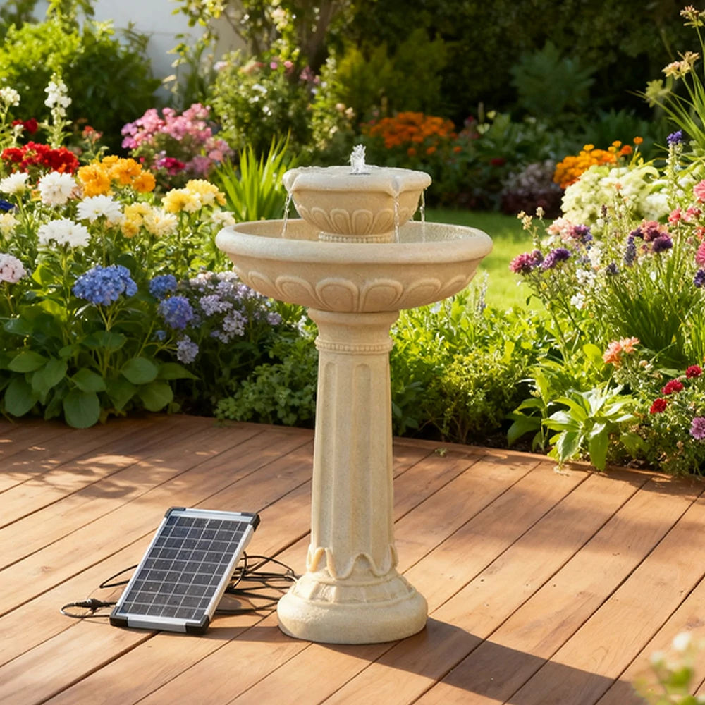 SOLARA Solar Water Feature - Weatherproof Resin Fiberglass, No Paint, Durable, Ideal for Gardens & Outdoor Spaces